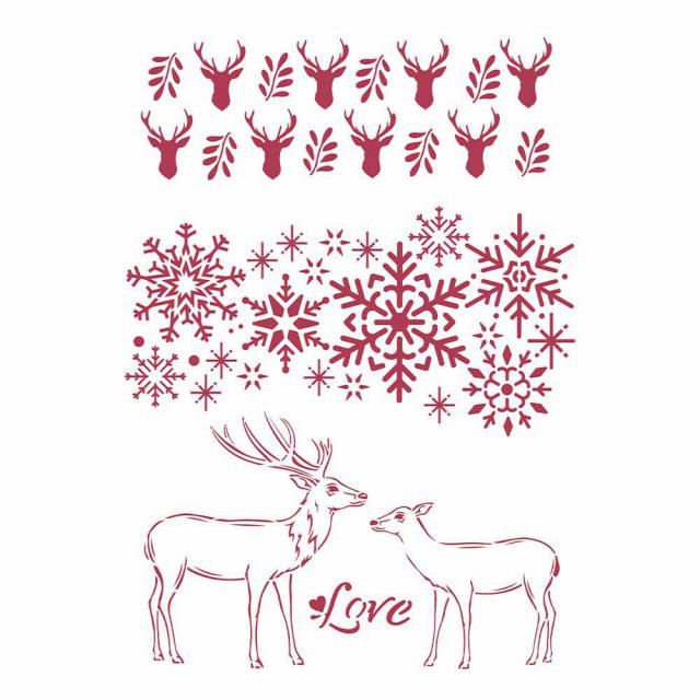 Stamperia -  - stencil 21 x 29.7cm- Winter Tales - Love