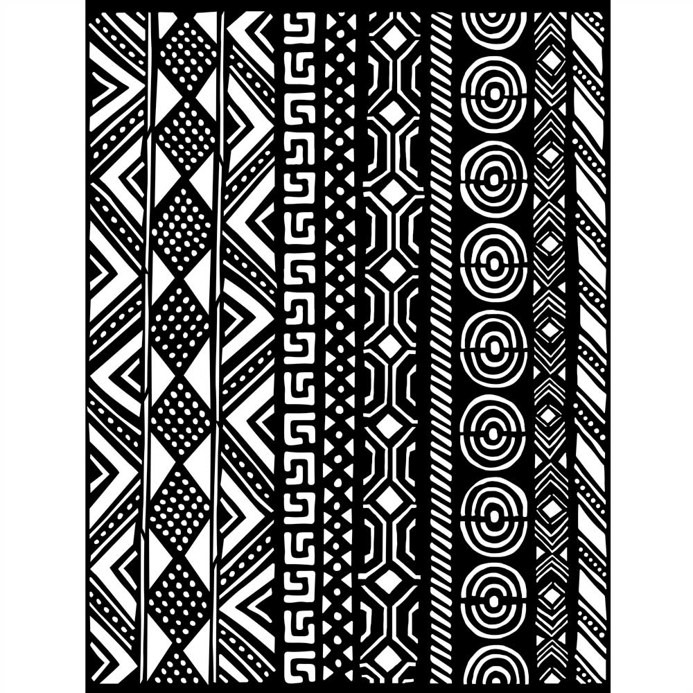 Stamperia - Mix Media Stencil - 20 X 25 Savana Tribal Borders