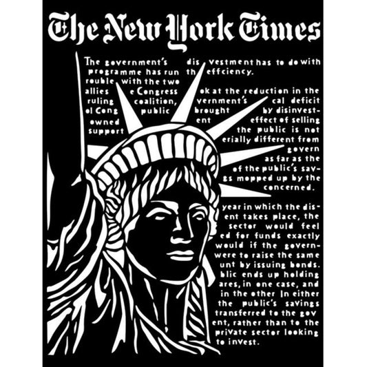 Stamperia - Mix Media Stencil - 20 X 25  Sir Vagabond Aviator Statue of Liberty