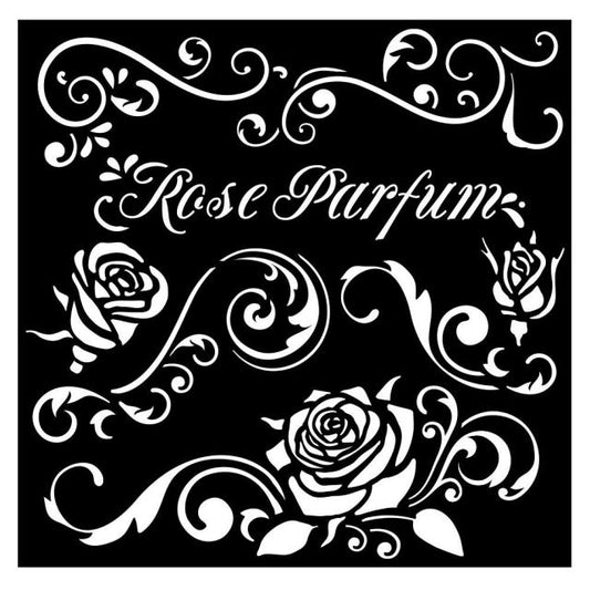 Stamperia - Mix Media Stencil - 18 x 18 - Rose Parfum borders