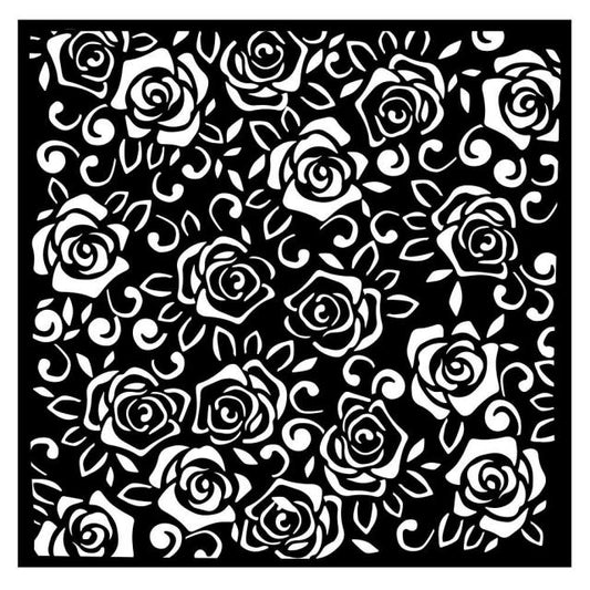Stamperia - Mix Media Stencil - 18 x 18 - Rose Parfum Pattern
