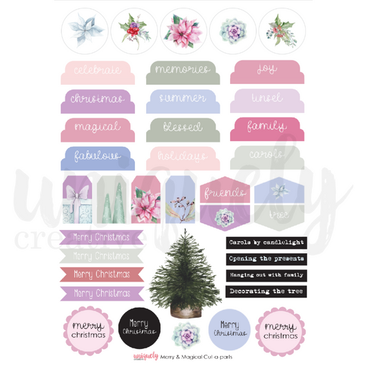 Uniquely Creative - Merry & Magical CUT -A-PART SHEET