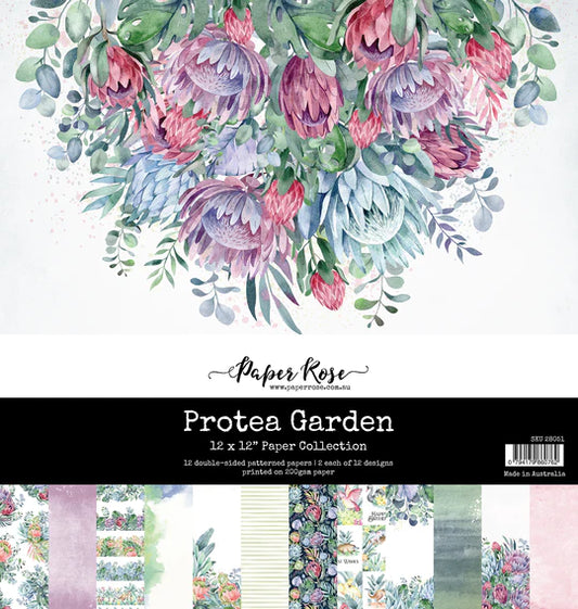 Paper Roses - 12 x 12 Protea Garden Paper Pack