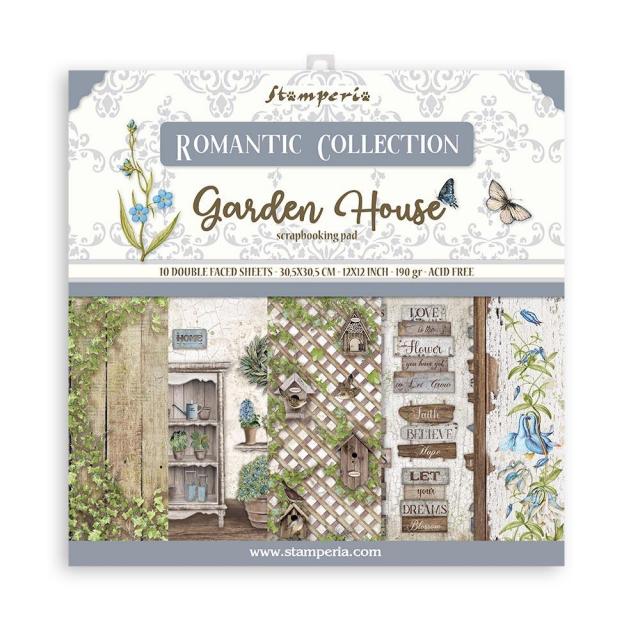 Stamperia -  (12”X12”) Romantic Garden House -  Paper pad