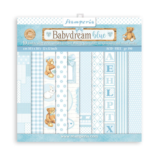 Stamperia -  (12”X12”)  BabyDream Blue -  Paper pad