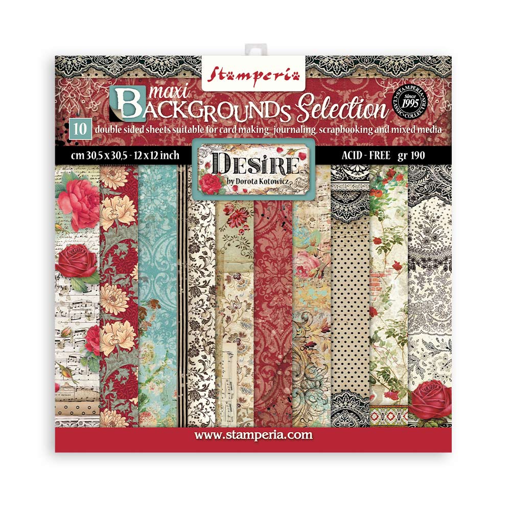 Stamperia -  (12”X12”) Desire Backgrounds -  Paper pad
