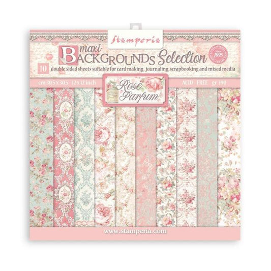 Stamperia -  (12”X12”) Rose Parfum Backgrounds -  Paper pad