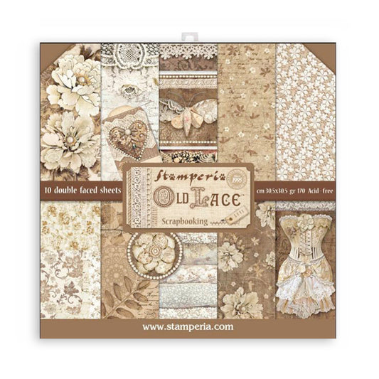 Stamperia -  (12”X12”) Old Lace -  Paper pad