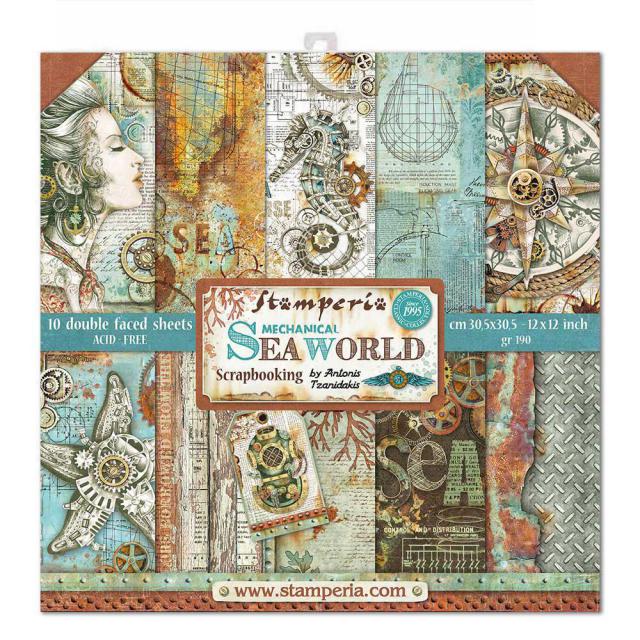 Stamperia - 12 x 12 Paper Pack - Mechanical Sea World