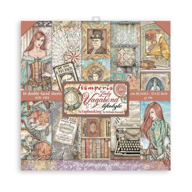 Stamperia -  12 X 12- Paper Pack - Lady Vagabond Lifestyle (In stock now)