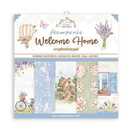 Stamperia -  (8”X8”) Create happiness - Welcome Home paper pad