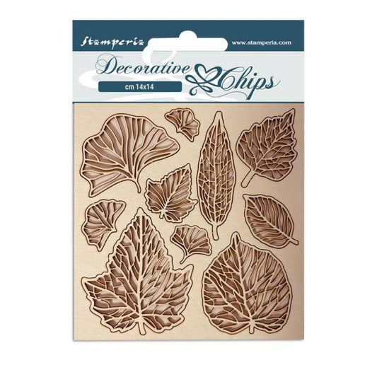 Stamperia - Decorative Chips -  14 X 14 cm - Romantic Garden House Leaves