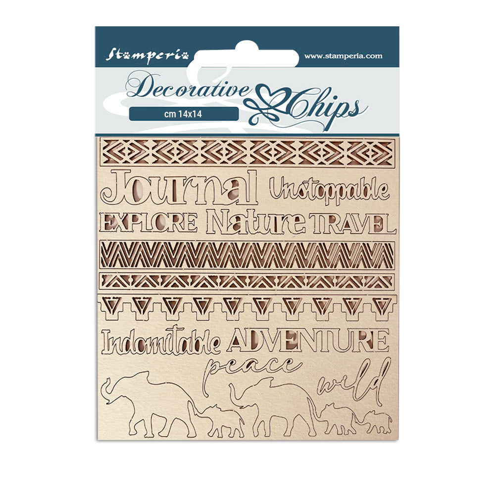 Stamperia - Decorative Chips -  14 X 14 cm - Savana Adventure