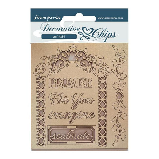 Stamperia - Decorative Chips -  14 X 14 cm - Garden of Promises Promise for you