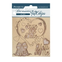 Stamperia - Decorative Chips -  14 X 14 cm - You and Me Save the Date