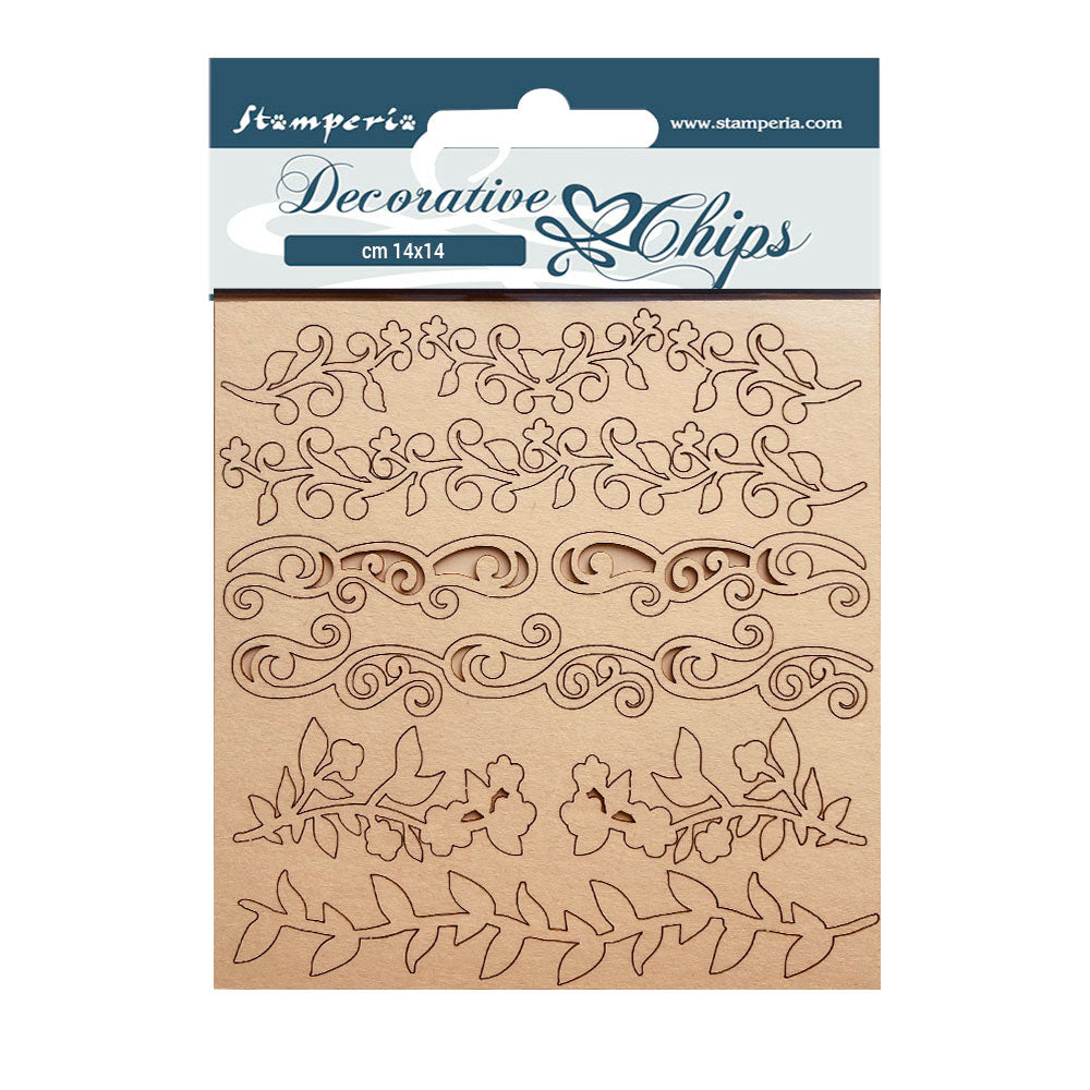 Stamperia - Decorative Chips -  14 X 14 cm - Desire Borders