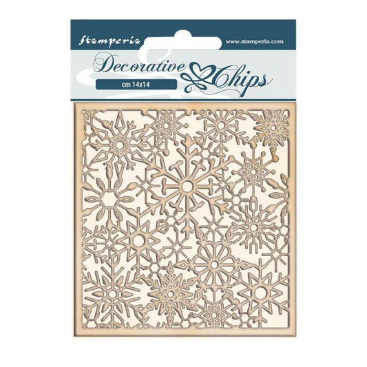 Stamperia - Decorative Chips - 14 X 14 Cm - Winter Tales Snow Flakes