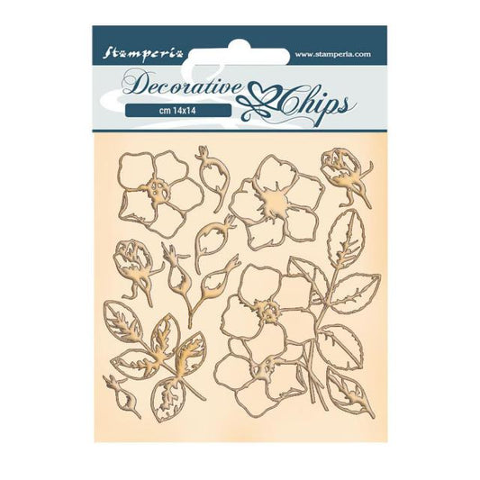 Stamperia - Decorative Chips - Romantic Christmas - Flowers