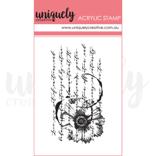 Uniquely Creative - Floral Text Mark Making Stamp