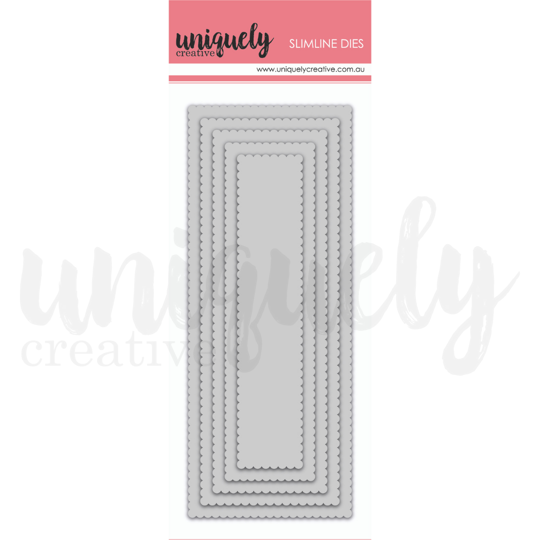 UNIQUELY CREATIVE - SLIMLINE DIES - SCALLOPED NESTING RECTANGLE DIE