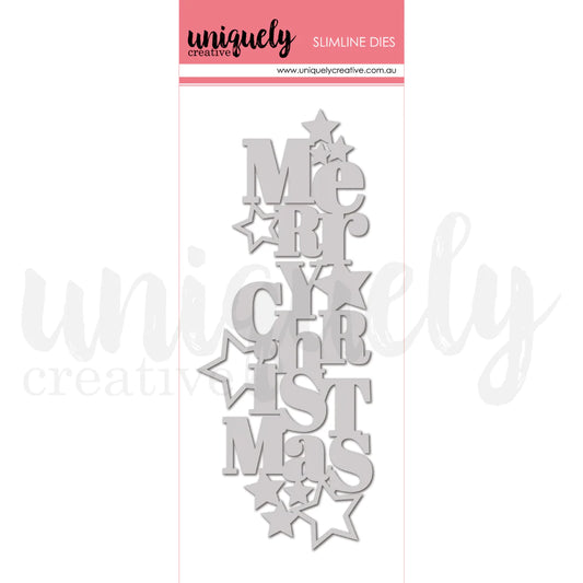 Uniquely Creative -  Slim Stacked Merry Christmas Die *