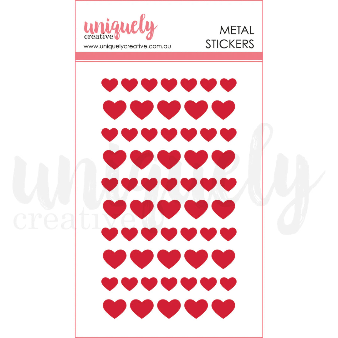 Uniquely Creative - Metal Stickers - Red Hearts