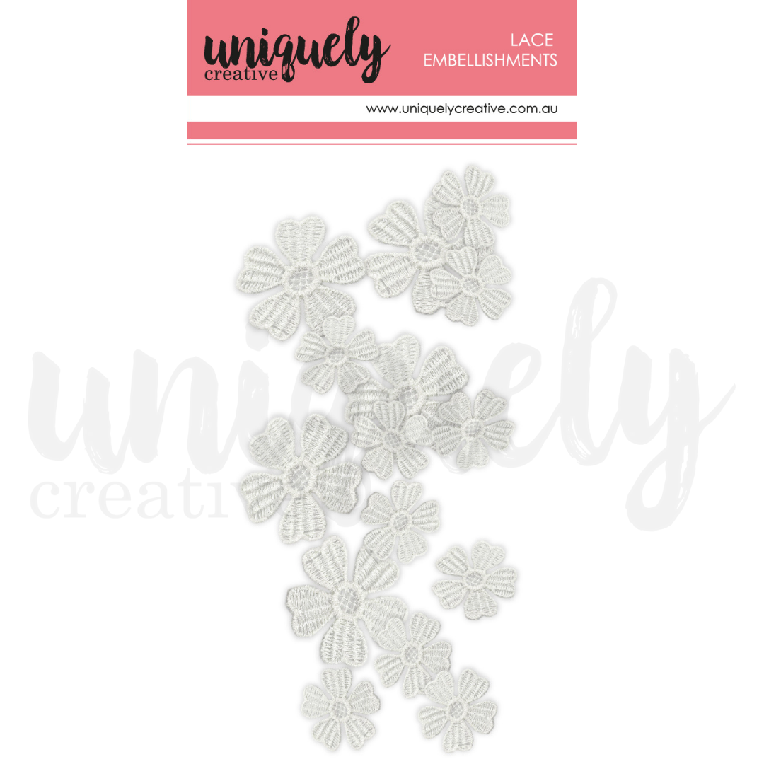 UNIQUELY CREATIVE -MIXED  LACE FLOWERS