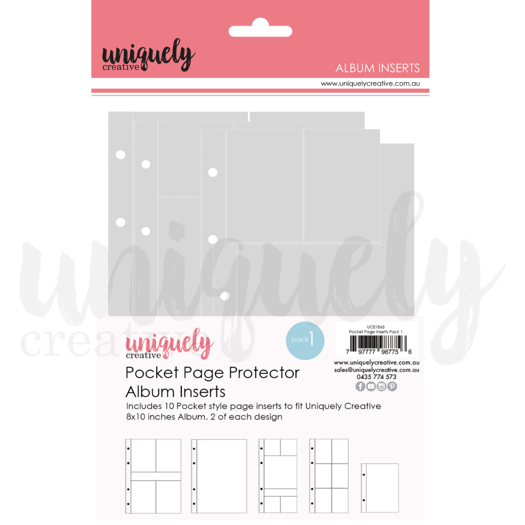 Uniquely Creative - Pocket Page Protector Album Inserts Pack 1