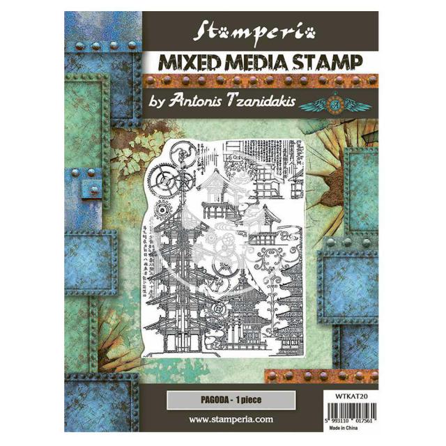 Stamperia- Mixed Media Stamp - Sir Vagabond In Japan - Pagoda*