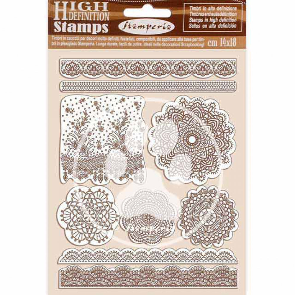 Stamperia - Hd Natural Rubber Stamp Cm 14x18 Passion Lace*