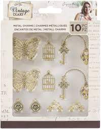 Signature Collection by Sara Davies - Vintage Diary - Metal Charms (10pcs)