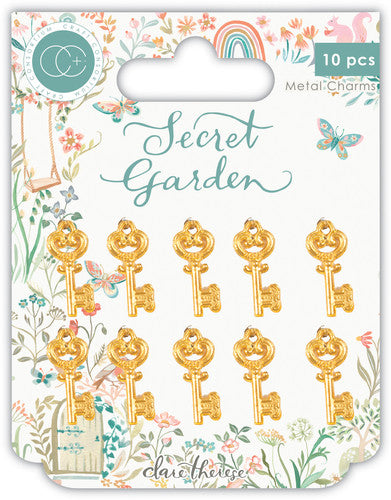 Craft Consortium - Sweet Garden - Gold keys Metal Charms (10 pcs)