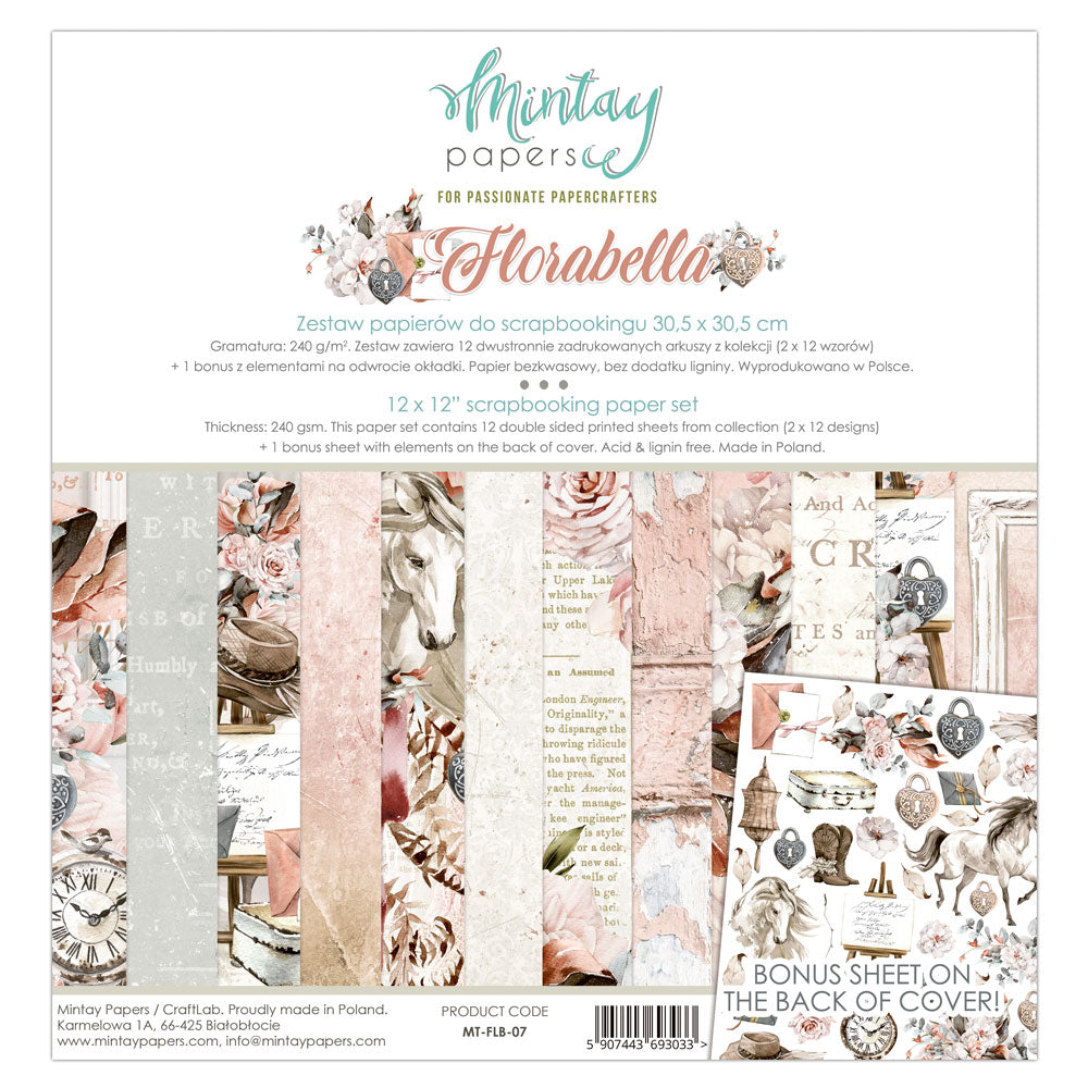 Mintay by karola- 12 x 12 Paper Pad - Florabella