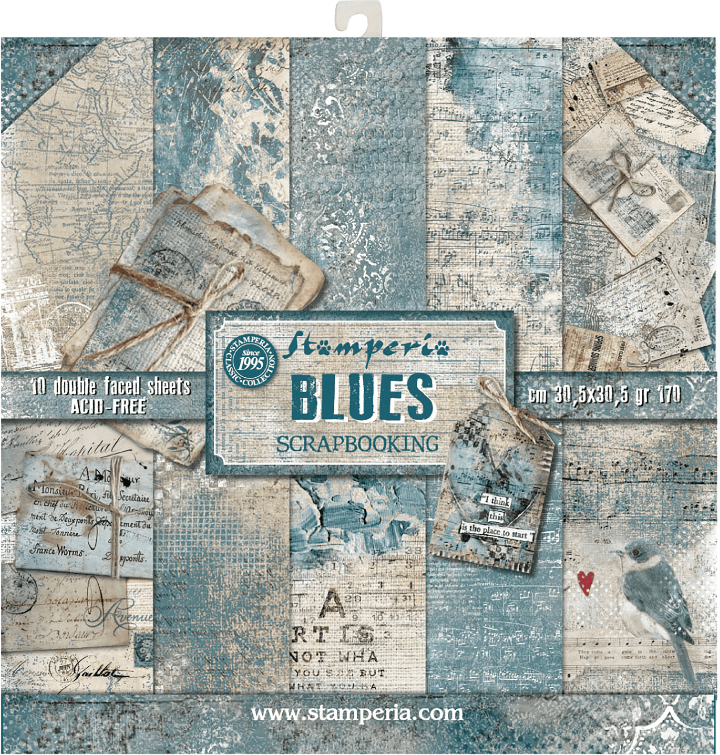 Stamperia -  (12”X12”) Blues -  Paper pad